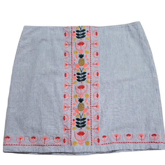 Boden Women's Victoria Embroidered Striped Pencil Mini Skirt Size 14 Floral... - Picture 5 of 16